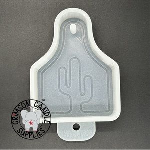 Neon Cactus Cow Tag Silicone Mold 4” T x 3” W x 1” D
